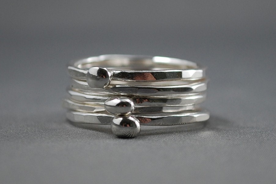 Orb Stacker Set - Five Sterling Silver Rings
