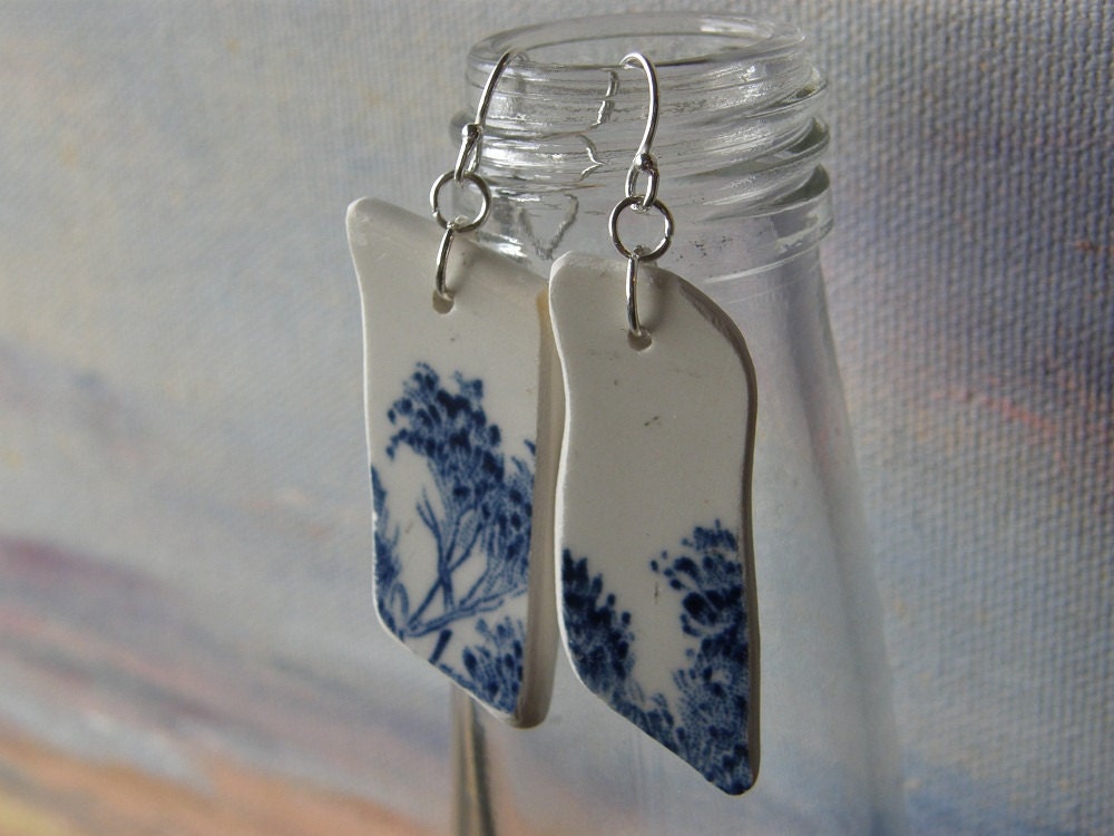 Sterling Silver Broken Plate Earrings- Willa