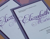 Script Names Bat Mitzvah Invitation, Elegant, Crystal, Glitz and Glam, Scroll, Flourish