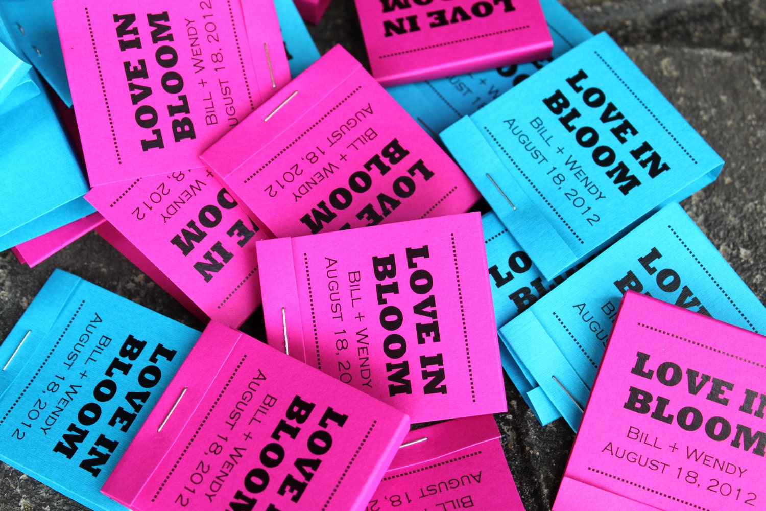 Summer Wedding Favor, Forget Me Not Seed Matchbook Wedding Favor - Set of 10