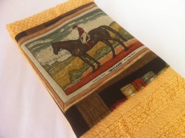 Kentucky Derby Gifts Yellow Jockey Towel Equestrian Gifts
