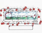 love lettering folk song cherry  personalized kentucky 8.5 x11  Print