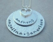 Hand Stamped Jewelry Double Stacked A lot of Love Grande Style Necklace