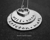 Mother's Day Hand Stamped Jewelry Double Stacked And Hammered A lot Of Love Necklace in lowercase font