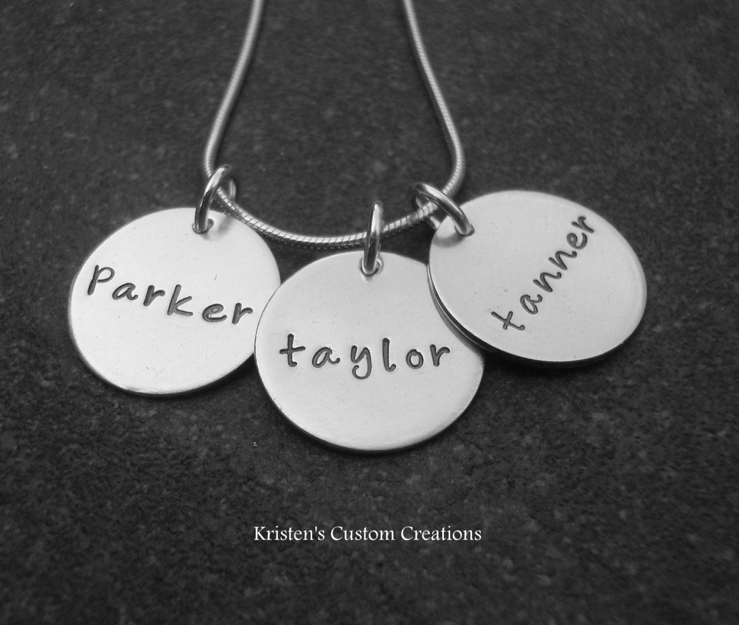 Hand Stamped Jewelry Custom  Mommy Necklace in fancy lowercase font
