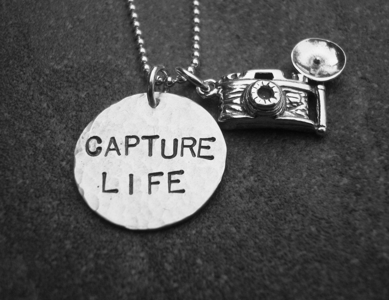 Hand Stamped Jewelry Capture Life Necklace by Kristen's Custom Creations