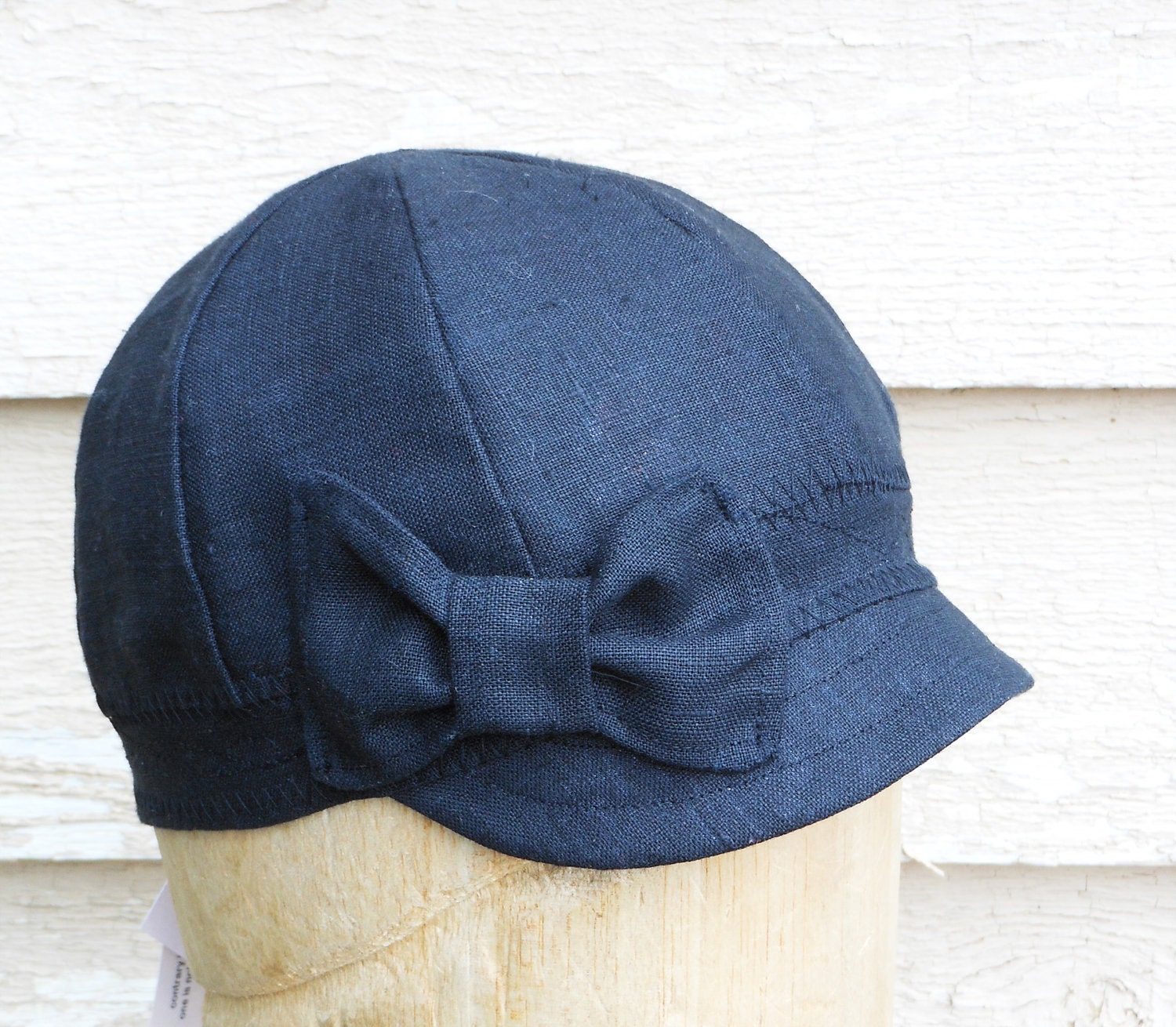 Women's Black Linen Hat