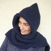 Winter SALE %40 Navy Blue Hood