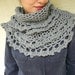Grey Shawl With Crocheted Lace