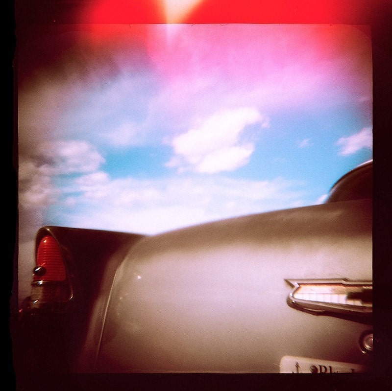 Little Trip to Heaven - Surreal Nostalgic Antique Car Photo Toy Camera Photo Print