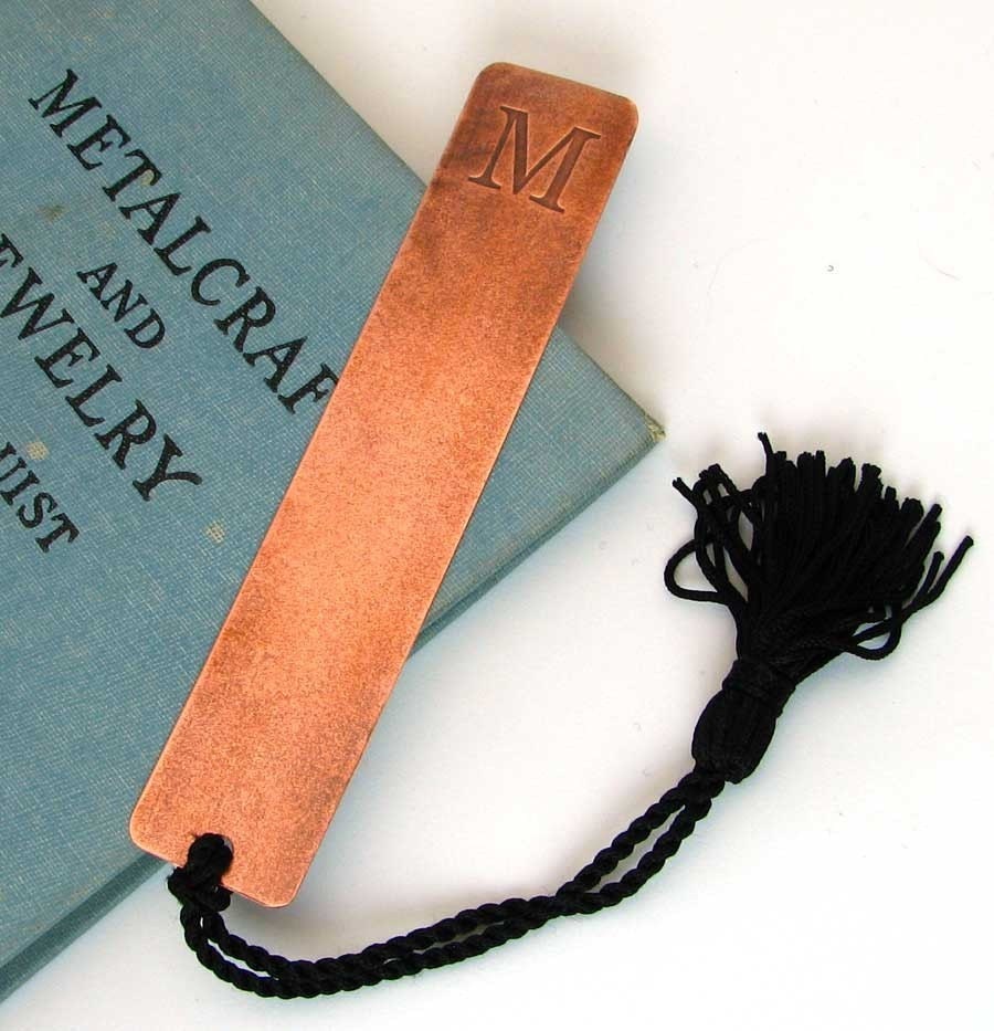 Copper Bookmark, Personalized with your Initial and FREE SHIPPING