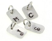 Recycled Sterling Silver Charm with Initial. I.D. Tag. Identification. Dedication. Luster.  Add on