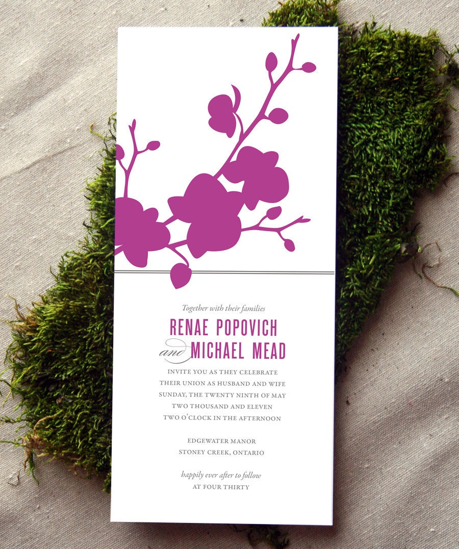 Phalaenopsis Orchid Wedding Invitation