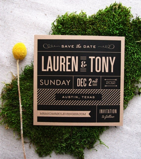 Modern Vintage Playbill Save the Date