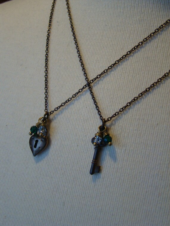 Lock and Key Mother Daughter Necklaces Best by DragonFlyTears