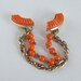 Orange and Gold Beaded Sweater Clip Chain 1950s 1960s