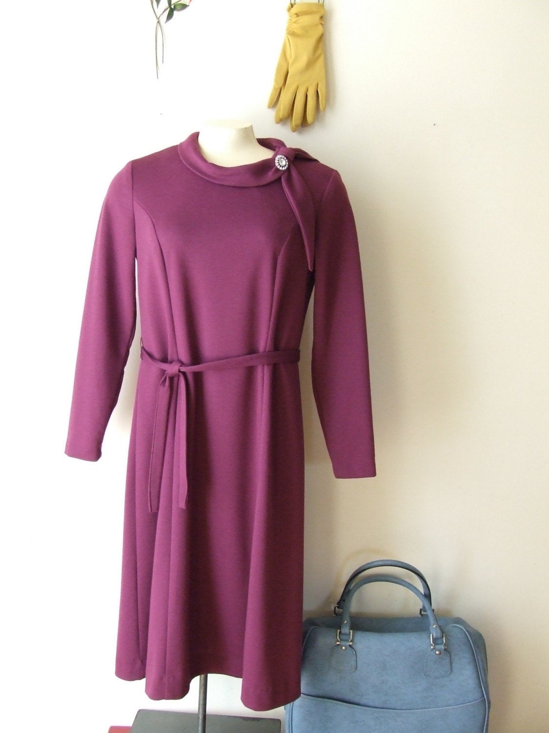 Eggplant Purple Knit Sweater Dress (Marti Petite) | Vintage (Misc ...