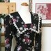 Lace Trimmed Wide Collar Floral Mid Calf Dress