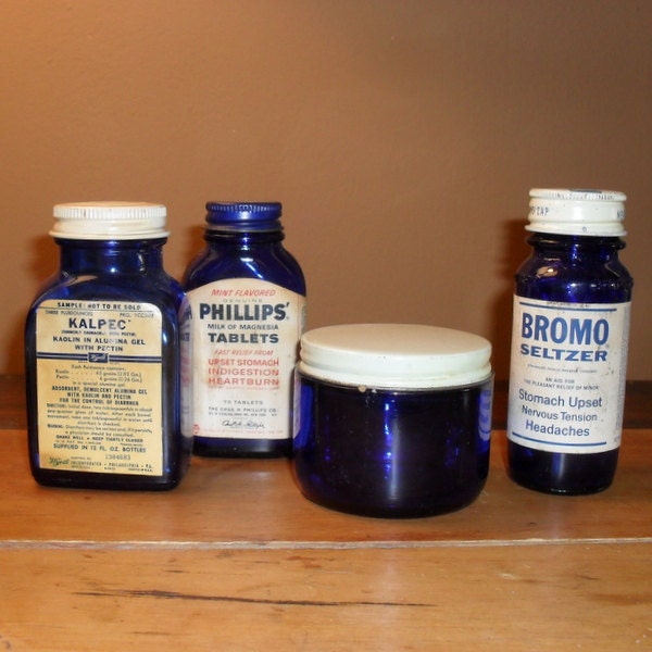Vintage Cobalt Blue Bottle Collection