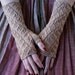 PDF Spiraling Leaves Fingerless Gloves Pattern