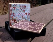 Brown & Red Swirl Design Coasters