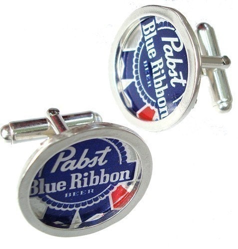 PBR Bottle Cap/ Sterling Silver cuff links