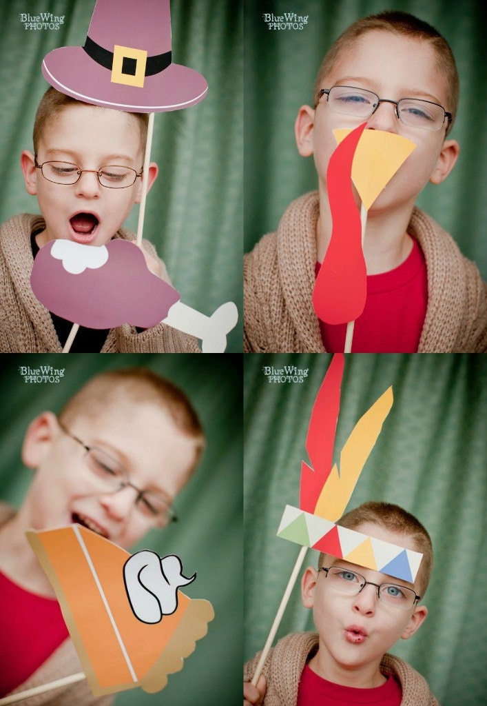 Thanksgiving PHOTO BOOTH PROPS Printable - diy printable / downloadable pdf