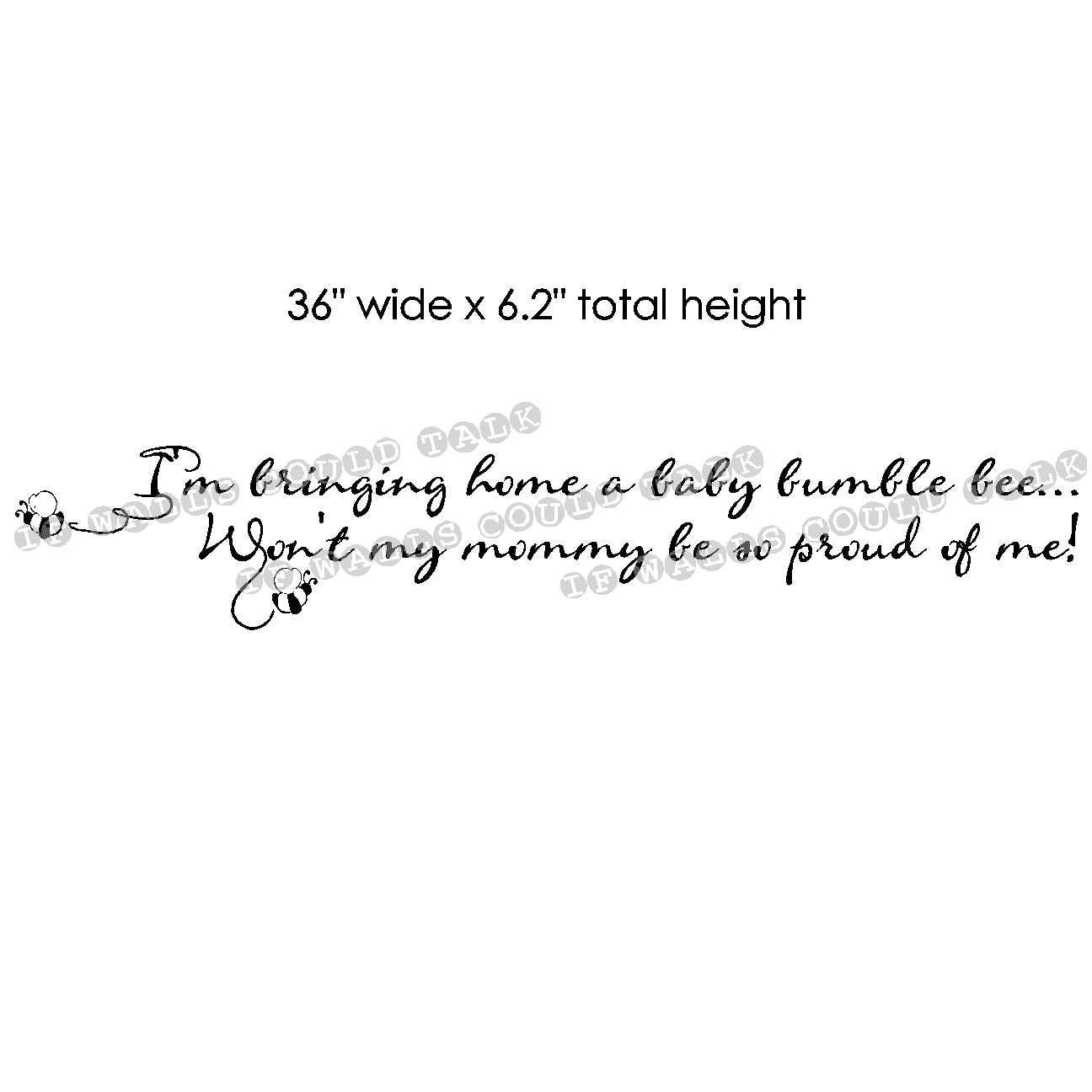 Baby Bumblebee vinyl decal - quote for nursery