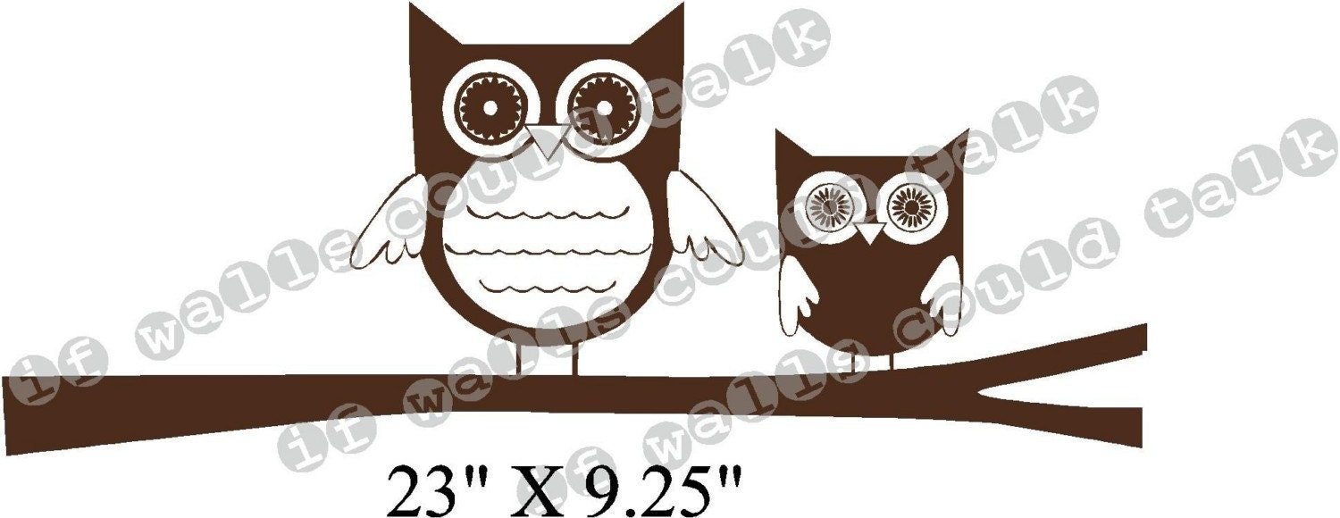 Owls on a Branch Vinyl Decal