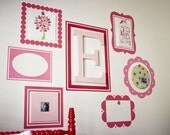 ScallopPIcture Frames - set of 3 - vinyl decal, wall decal
