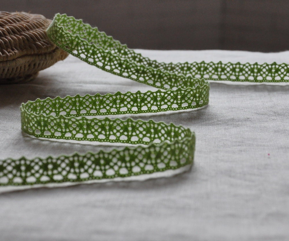 2Y Crochet Scalloped edge Lace--Apple Green(13mm)