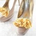 Yellow Gold Shoe Clips - Ruffle Parisian Glamour.