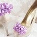 Purple Shoe Clips, Lavender Ruffle Shoes Clips