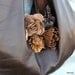 Dark Brown Leather Slouchy Hobo Bag with Flowers and Natural Edges by Stacy Leigh Ready to Ship