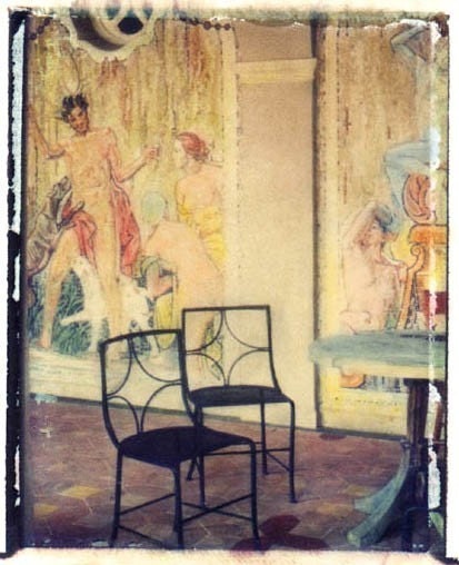 SALE -- Washington DC, Dumbarton Oaks, Georgetown, Chairs, Photograph, Print, Framed