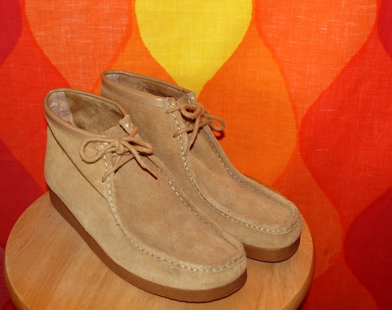 vintage 70s suede desert CHUKKA high boots hush puppies shoes men 9