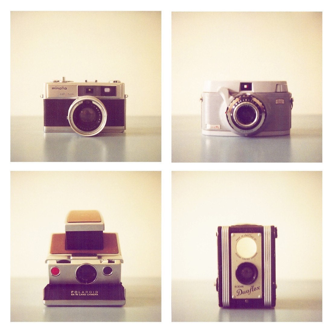 The Vintage Cameras - set of 4 8x8 photographs - as seen in Home Beautiful