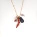Red Coral branch white Pearl beach slate long gold chain necklace. Sea, ocean, shell, marine charm tocken pendant statement jewellery