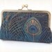 Peacock blue clutch : Purse for peacock wedding / bridesmaid accessory