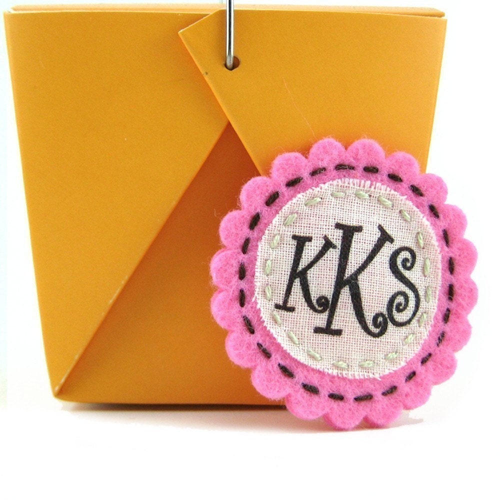 Bubblegum Pink Monogram Hair Clip