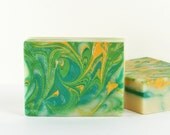 Earth Sweet Soap - Vegan Soap Colored Soap Green Yellow Cream Colors Swirled Soap