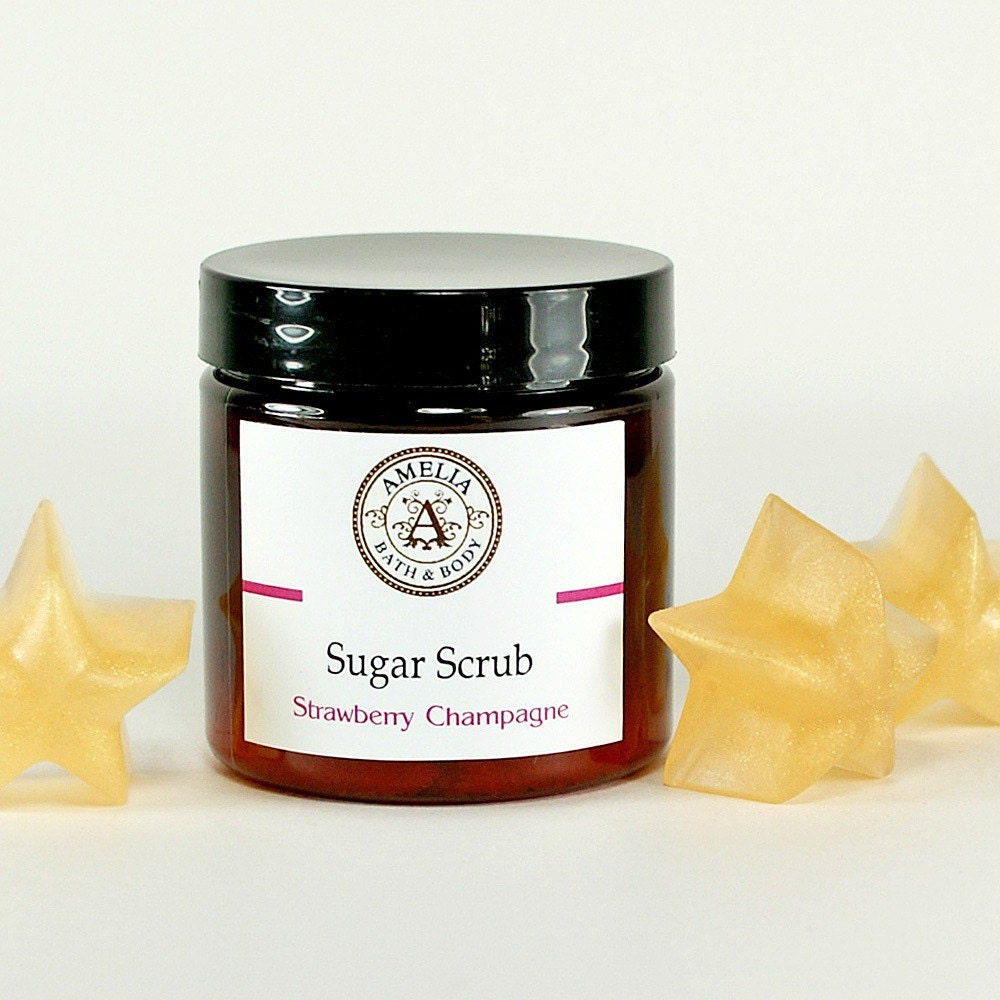 Strawberry and Champagne Sugar Scrub Sophisticated Fragrance - Phthalate Free Paraben Free