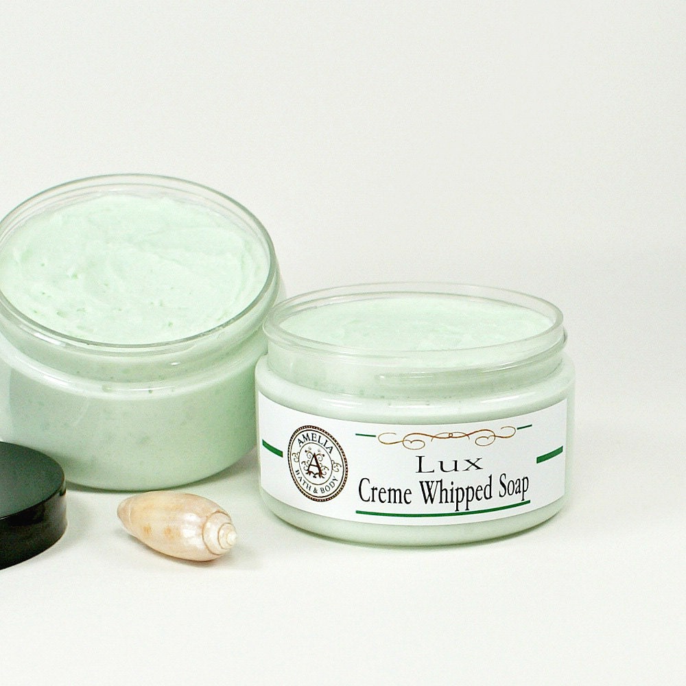 Gardenia Creme Whipped Soap Lux Cream Soap Floral Fragrance Mint Green Color Vegan Whipped Soap