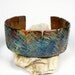 Colorful Copper Cuff Bracelet, A Rustic, Hammered and Forged Copper Cuff Made With Vintage Repurposed Copper Pipe- The Grasslands