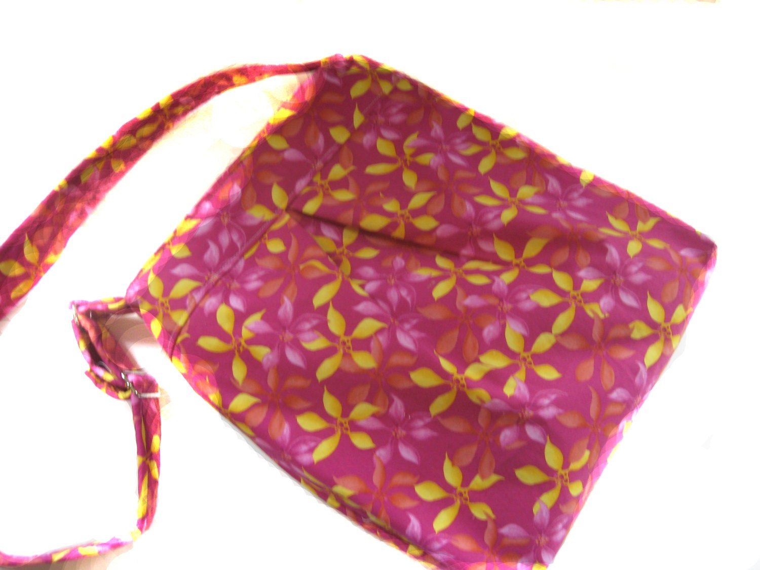 Vibrant Purple Yellow Red Large Cross Body Beach Summer Bag