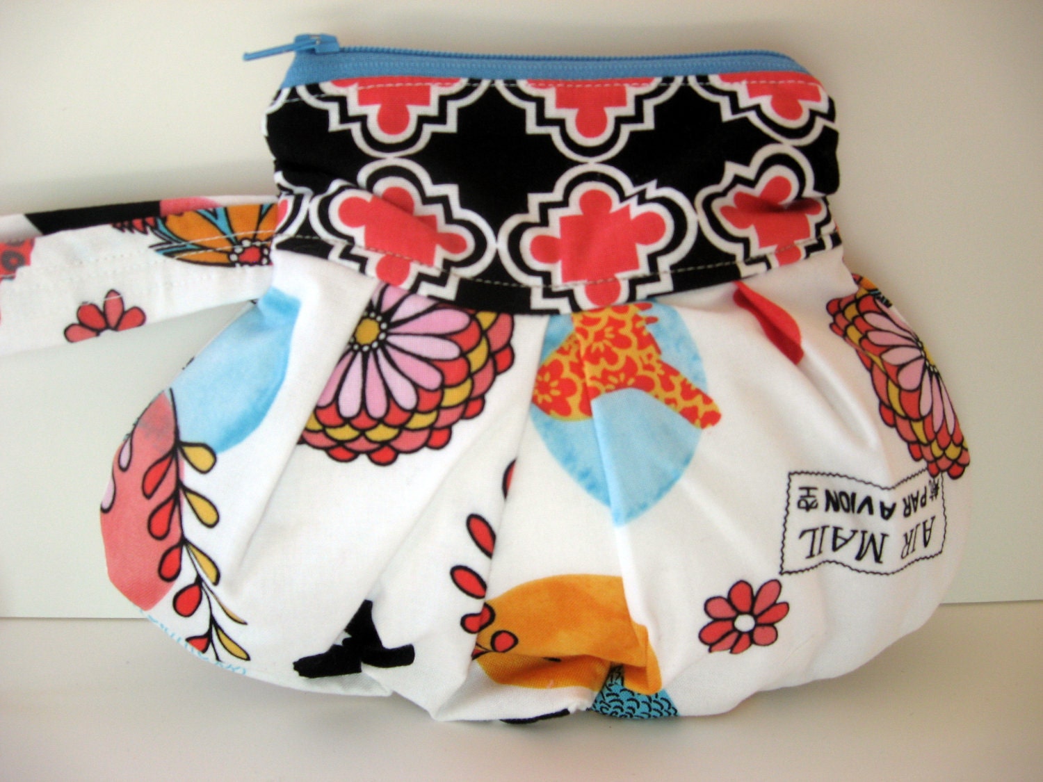 Small zipper pouch coin purse gadget cell phone case Flights of Fancy