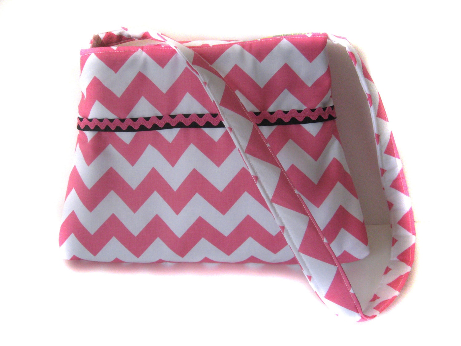 Chevron Pink Handbag Shoulder Purse Cross Body Bag