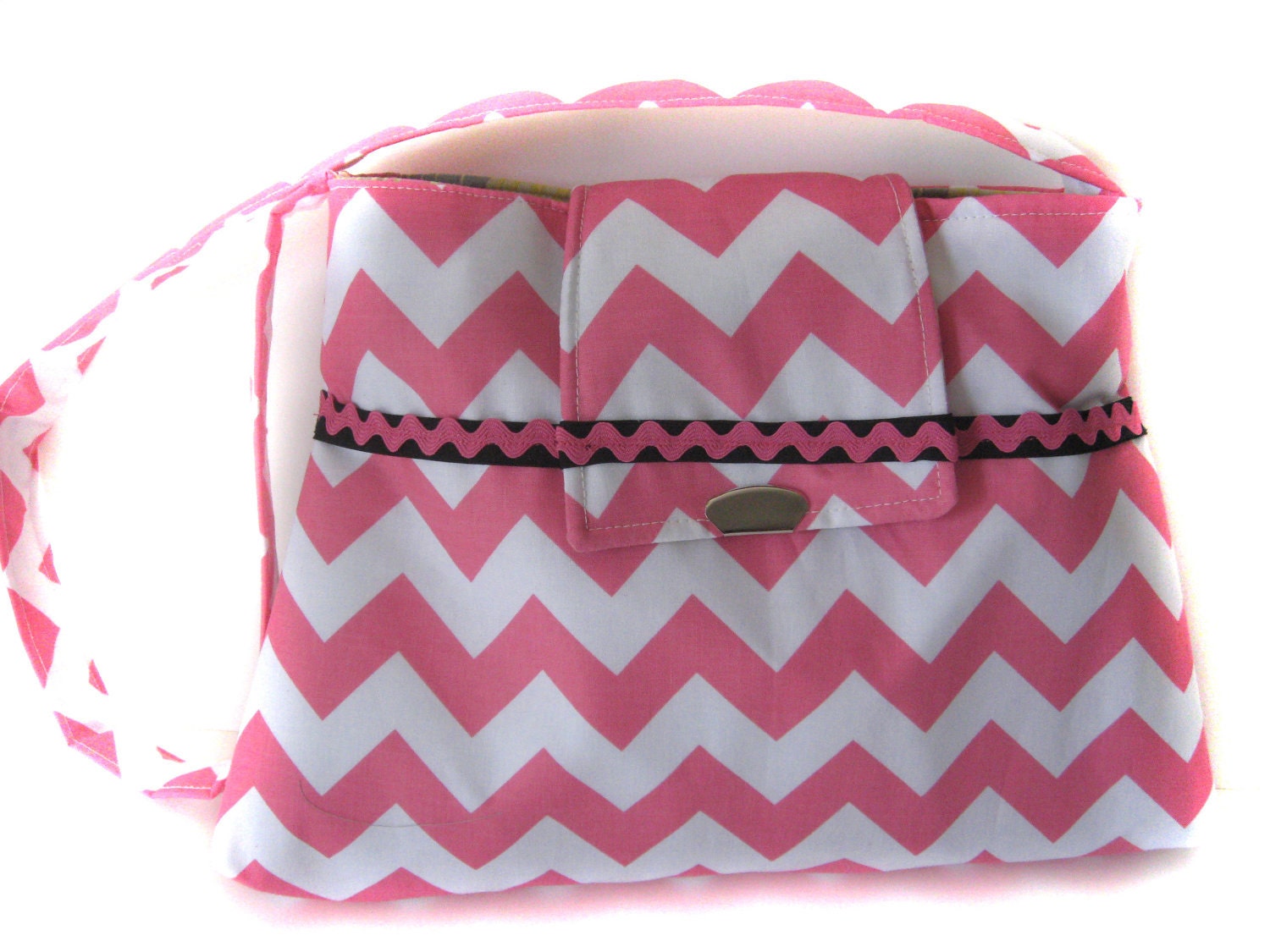 Chevron Pink Handbag Shoulder Purse Cross Body Bag