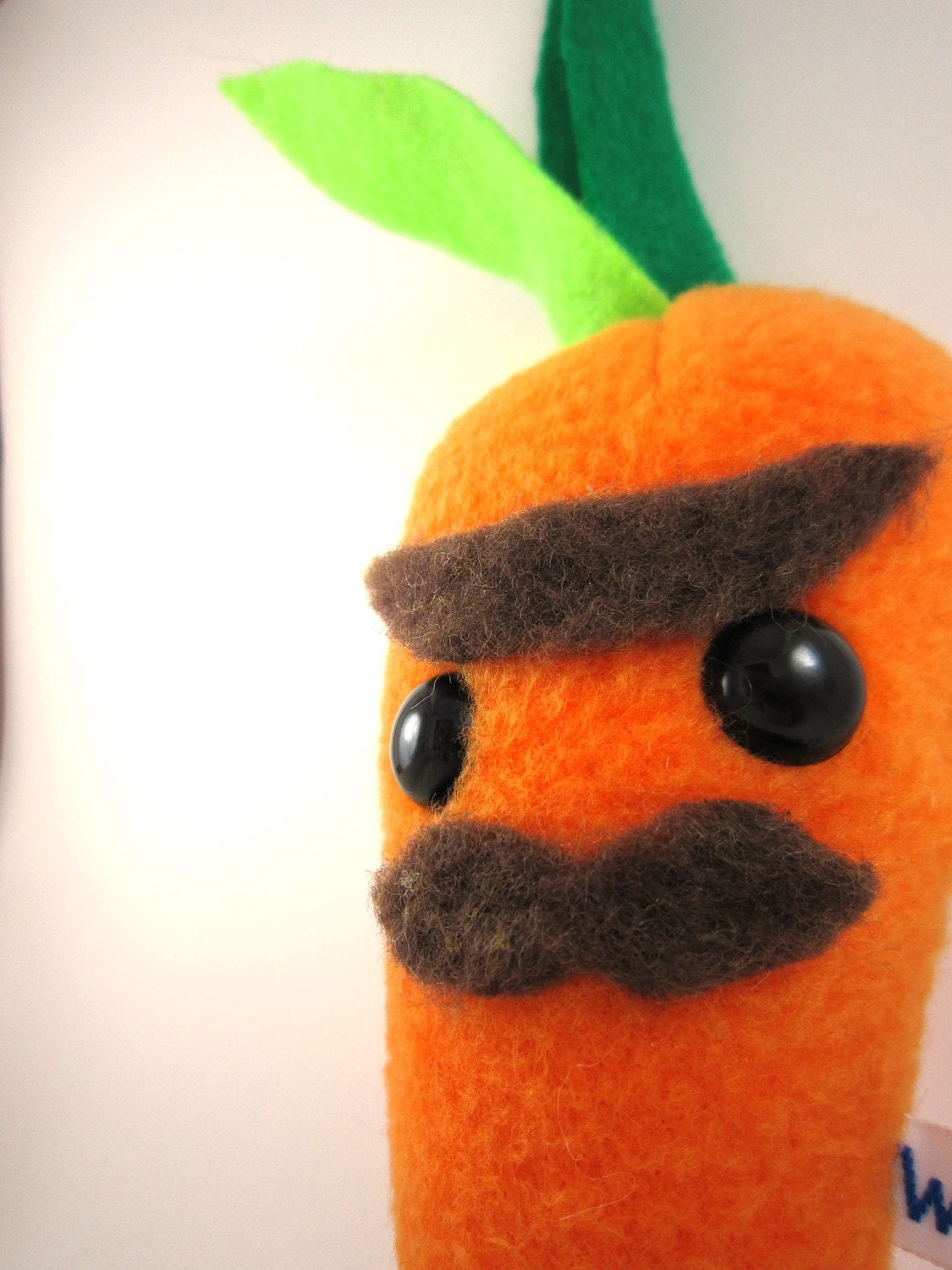 Monsieur Carrot Evil Mustache Plush Stuffed Toy