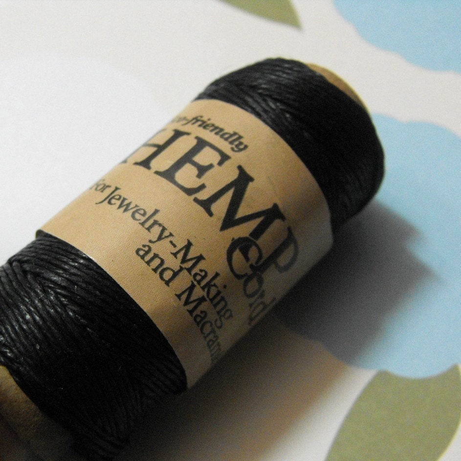 One New 100 foot spool of top quality, imported, 3-ply polished 0.5mm thick black  hemp cord
